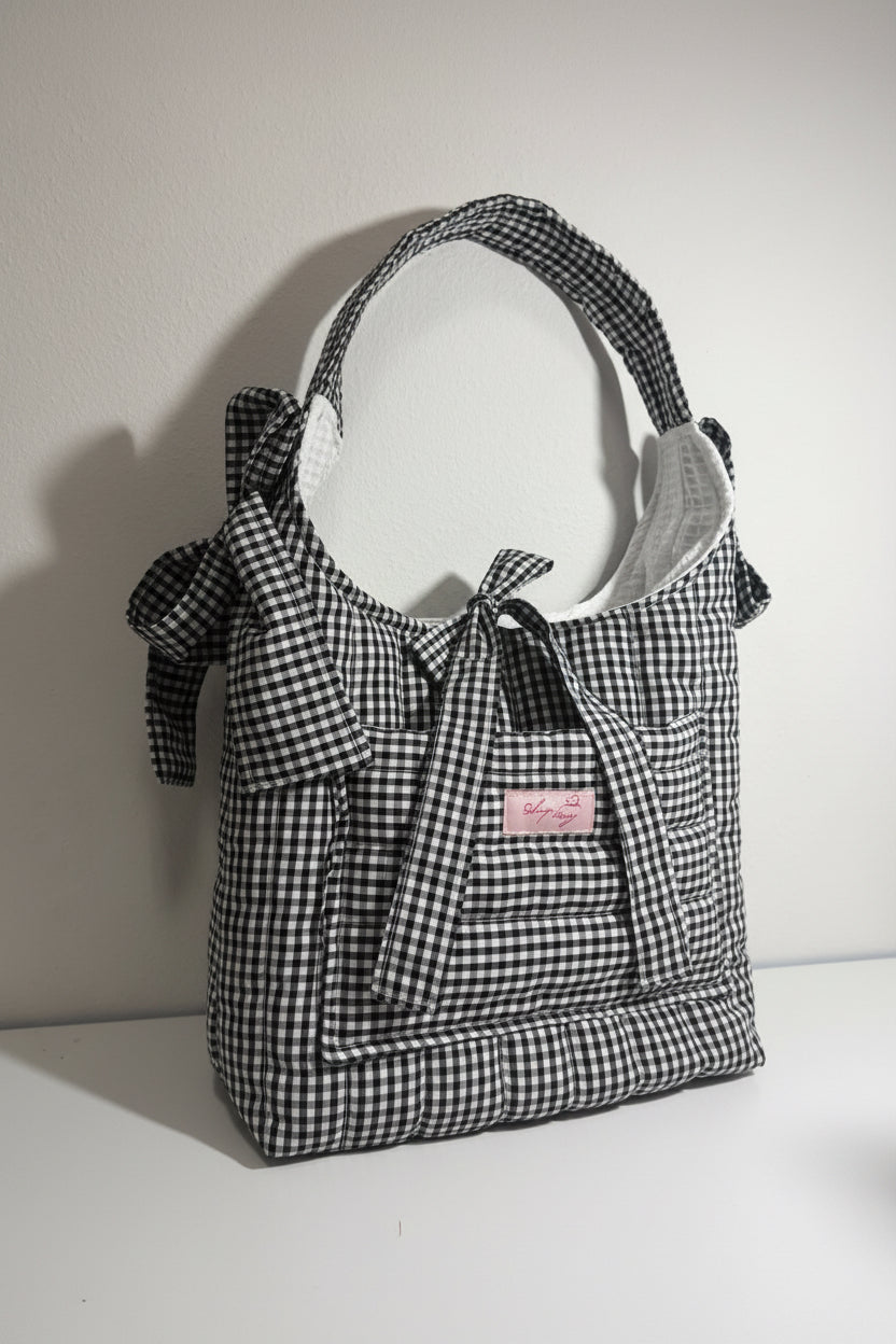 B&W Gingham shoulder bag