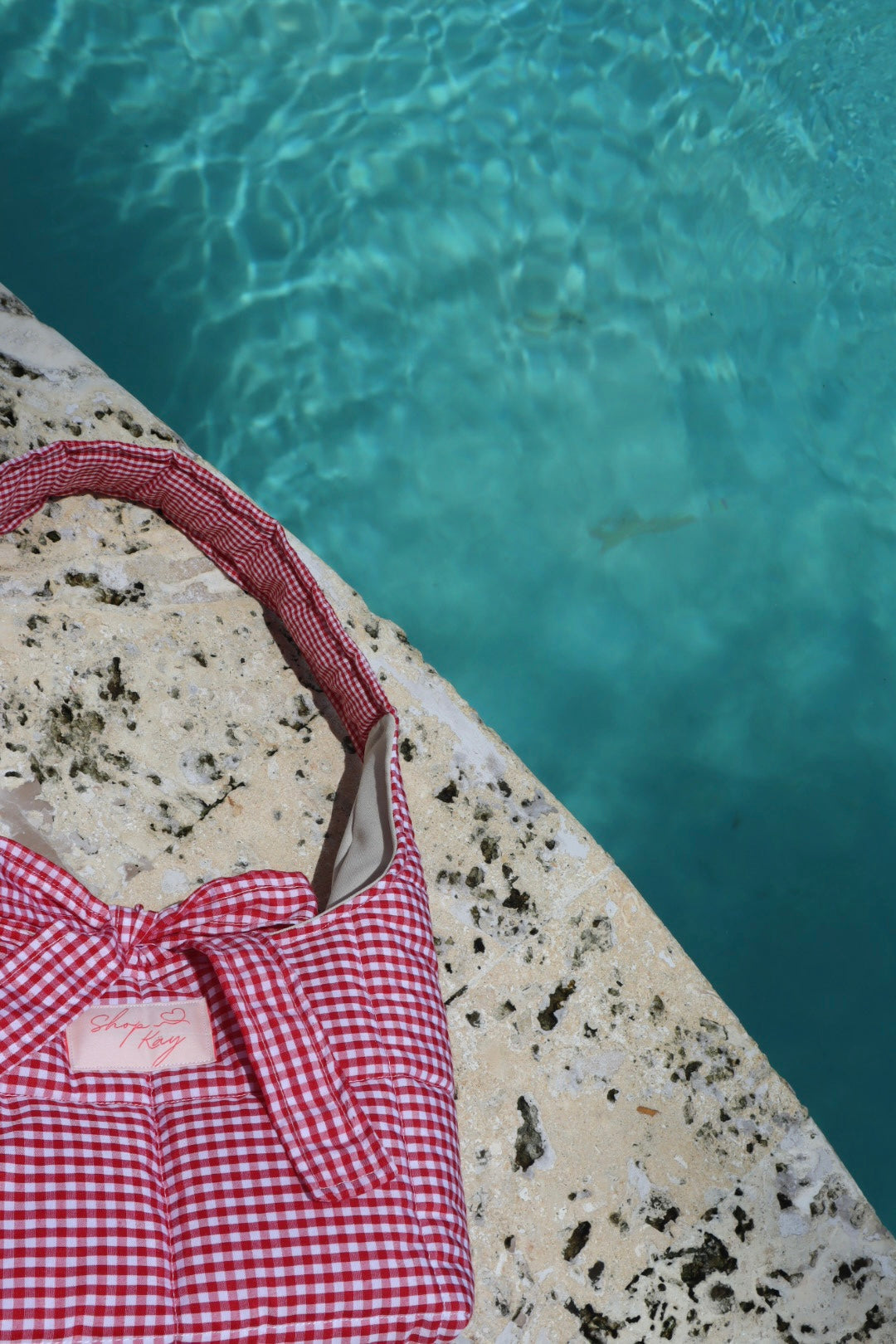 Red hen Gingham cross shoulder