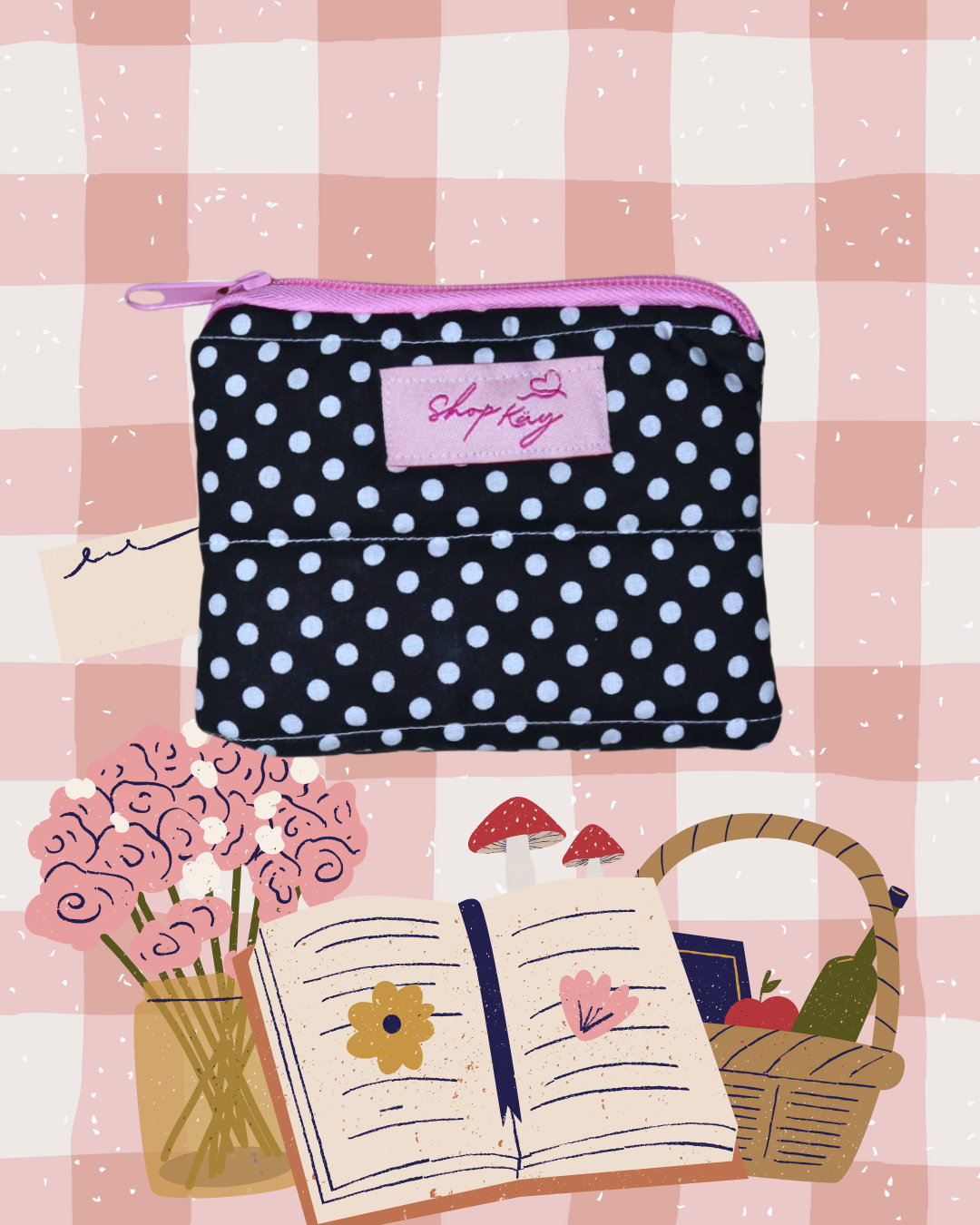 Polka dot coin purse