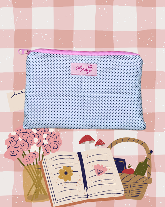 Polka dots Carry all zip (small size)