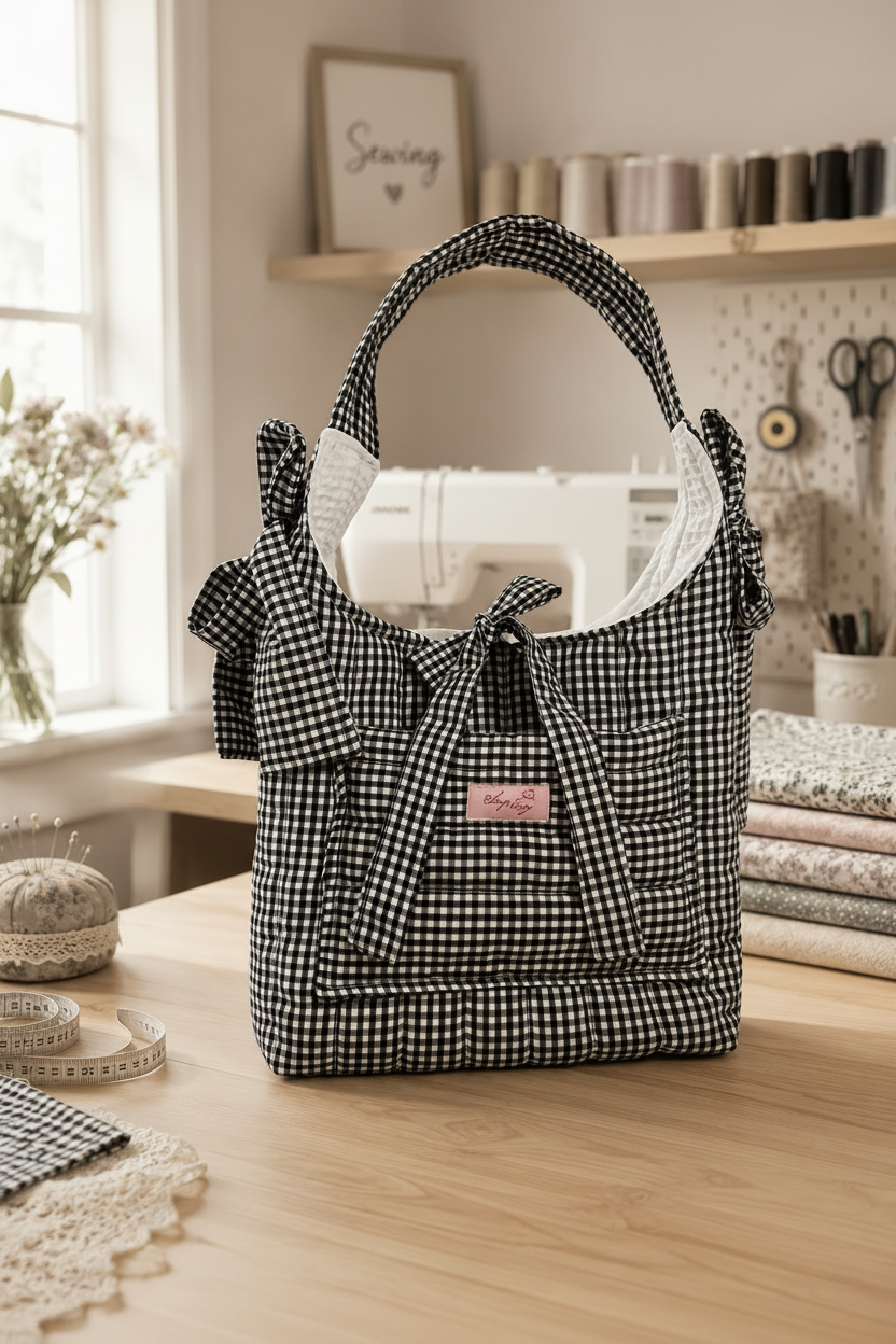 B&W Gingham shoulder bag